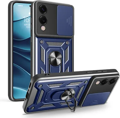 Produktbild von Outdoor Panzer Hülle für Samsung Galaxy S25 Edge mit Kameraschutz Ringhalter in Blau