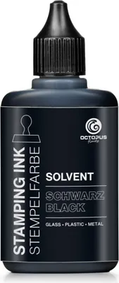 Image de Encre à tampon Lenizett Solvent pour surfaces lisses, noir 50 ml