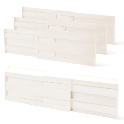 Schubladeneinteiler, verstellbar, 27,5–52 cm, 4 Stück, weiß