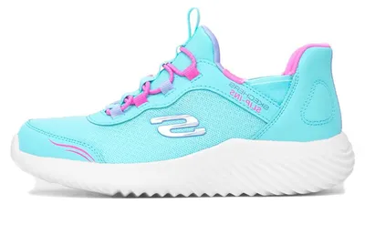 Produktbild von Skechers Mädchen Bounder Simple Cute Slip-InTurnschuhe, Turquoise Synthetic/Trim