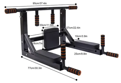 Produktbild von Klimmzugstange, Mehrgriff-Design, platzsparende Konstruktion, schwarz