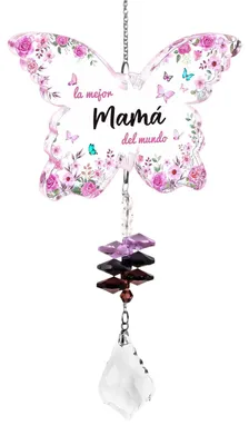 Sonnefänger "Mama" aus Acryl & Kristall, 38 cm, Regenbogen-Effekt
