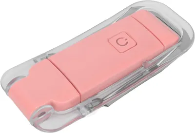 Immagine prodotto di Lampada da lettura a clip – Ideale per leggere a letto – 3 livelli di luminosità – Dimensioni: 11 x 5 x 2 cm – Colore: rosa