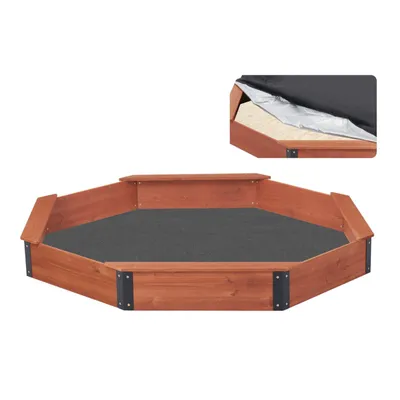 Zdjęcie produktu dla Drewniana piaskownica dla dzieci z pokrywą OCTAGON - GINGER HOME