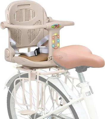 Imagen del producto de Asiento para bicicleta infantil - Asiento trasero para niños - Conducción segura - Respaldo ajustable - 44 x 34.5 x 20.9 cm - Blanco