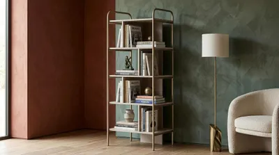 Image de Étagère moderne grise, idéale pour le salon, pratique et confortable
