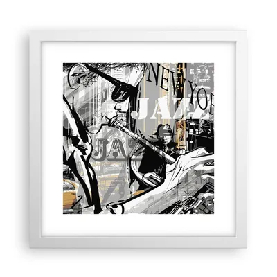 Produktbild von Gerahmtes Poster - Weißer Rahmen - Jazz Musik Musiker - 30x30 cm - Wand Bild - Wanddeko - Wandbilder - Kunstposter - Wandposter - Bilderrahmen - Bilder - Kunstdruck - Wandbild - P2WAC30x30-3792