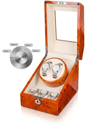 Produktbild von iUni Automatische Uhrenrückgabebox, Uhrenbeweger 2 + 3 Goldablagen
