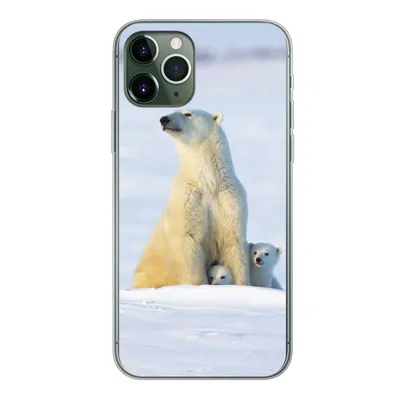 Produktbild von MuchoWow® Handyhülle Schutzhülle Hülle für iPhone 11 Pro Eisbär - Schnee - Jungtiere Silikon Softcase Handy Hülle - Handy