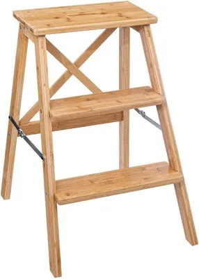 Produktbild von Famanu Bambooleiter 3 Stufen - Klappbar und stilvoll