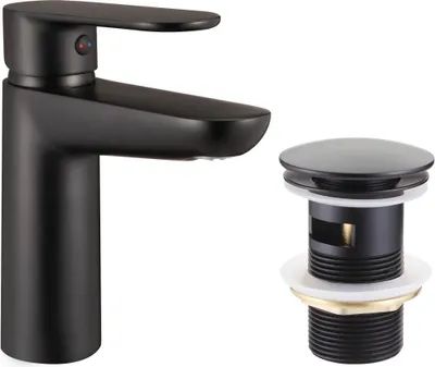 Produktbild von Primaster Waschtischarmatur Prag schwarz matt wassersparend