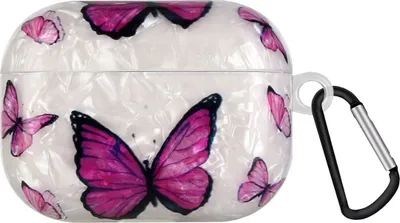 Produktbild von König Design Hülle kompatibel mit Apple AirPods Pro Kunststoff Full Cover Handyhülle - Case Lila Schmetterling