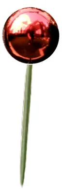 Produktbild von Rosenkugel 15 cm aus Edelstahl, rot poliert, mit 80 cm Stab
