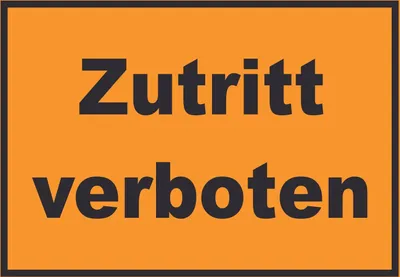 Produktbild von Zutritt verboten Schild schwarz-orange A3 (297x420mm)