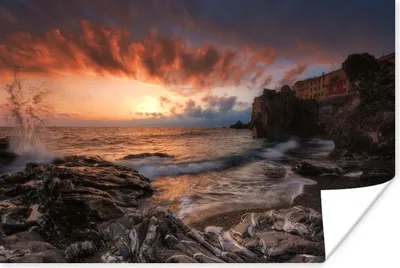 Produktbild von MuchoWow® Poster Sonnenuntergang - Strand - Himmel 30x20 cm - Plakate - Print