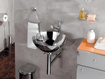 Produktbild von Lineabeta Handwaschbecken 24cm Edelstahl rund Aufsatzbecken poliert Serie Acquaio