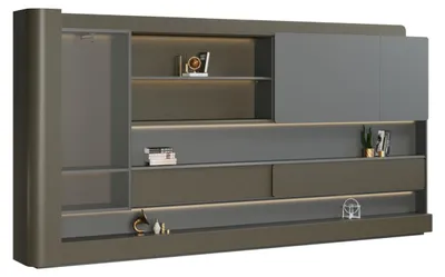 Produktbild von Grauer Büroschrank  Arbeitszimmer Schränke Glasschrank