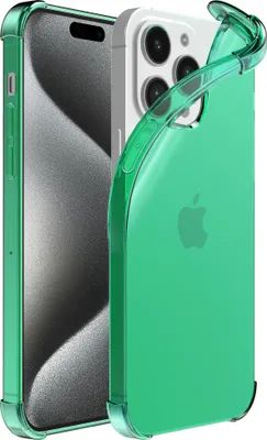 Obrázek produktu pro Pouzdro na mobilní telefon vhodné pro iPhone 15 Pro - Průhledné nárazuvzdorné silikonové pouzdro s nárazníkem - zelené