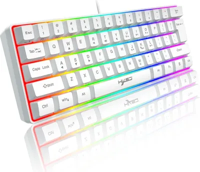 Produktbild von RGB-Gaming-Tastatur, 61 Tasten kompakte tragbare Mini-Tastatur mit 11 Chroma RGB-Hintergrundbeleuchtung, ABS Floating Keycap, Full Anti-Ghosting, USB