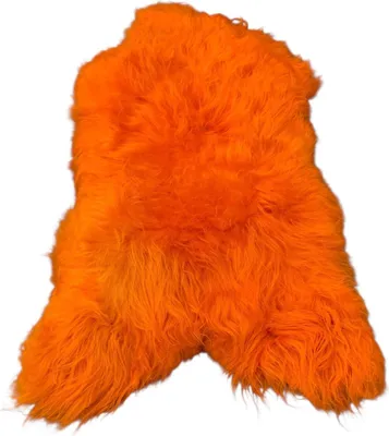 Produktbild von BUNTE Schaffell | Orange | Echtes Lammfell |Teppich Deko | 120cm | Sitzauflage.Größe:80cm - 100cm,Haar-Länge:Plüschig 5-10cm