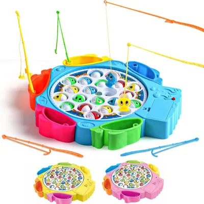 Immagine prodotto di Gioco di Pesca per Bambini da Tavola con Pesciolini e 5 Canne da Pesca Multicolore