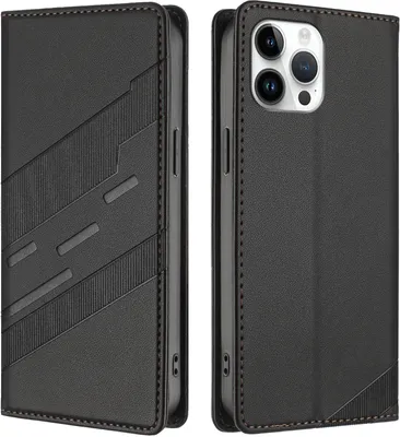 Immagine prodotto di Custodia per iPhone 12 Pro Max, custodia a portafoglio in Finto cuoio con slot per carte e funzione stand Schwarz