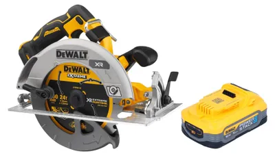 Obrázek produktu pro Akumulátorová okružní pila DeWalt DCS 573 N 18 V 190 x 30 mm bez kartáčů + 1x akumulátor powerstack 5,0 Ah - bez nabíječky