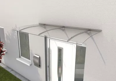 Produktbild von Gutta Pultvordach PT Secco 200x90 cm edelstahloptik Polycarbonat klar