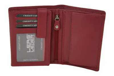 Produktbild von LEAS Wiener-Kombibörse mit Geheimfach Echt-Leder, Special Edition(Burgandy rot)
