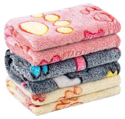 Productafbeelding van 3 Pack Wasbare Dieren Dekens met Pootafdrukken