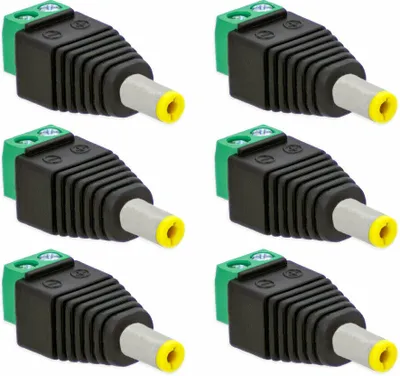 Produktbild von DC Stecker Hohlstecker 5,5 mm - 2,1mm Adapter > Terminal Block 2 Pin Schraubbar [6 Stück]
