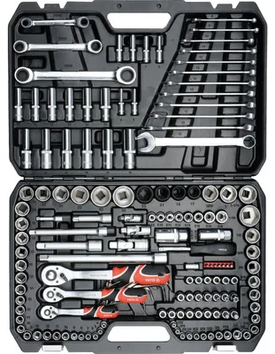 Imagen del producto de Juego de llaves de vaso de 150 piezas, 1/2", 3/8" y 1/4", tamaño XL