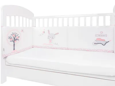 Produktbild von Kikkaboo Babybett Nestchen für Babybett 120 x 60 cm, Bettumrandung 180 x 35 cm pink