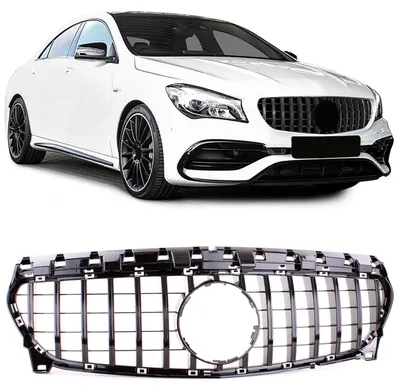 Sport Kühlergrill Schwarz Glanz passt für Mercedes CLA C117 ab 2016 – Produktansicht