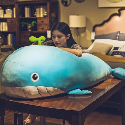 Produktbild von Wal 80cm XXL Kuscheltier Blau – Weiches Plüsch Stofftier für Kinder