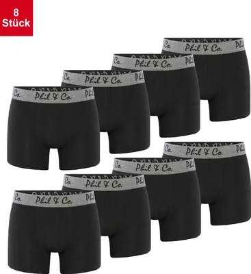 Produktbild von PHIL & Co Berlin 8er Pack Herren Boxershorts Pants Trunk Unterhosen Jersey  S - 4XL - Farbe: schwarz, Grösse: 4XL