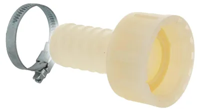 Produktbild von tecuro Schlauchtülle Ø 20 mm x Überwurfmutter 1 Zoll, inkl. Schlauchschelle, PA (nylon 66), natur