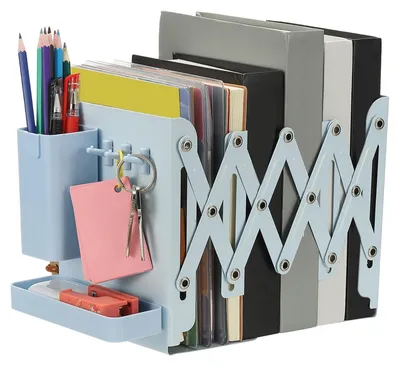 Imagen del producto de Soportes para libros ajustables de 7,5 pulgadas con portabolígrafos
