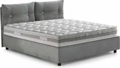 Produktbild von Doppelbett Dlucid, Containerbett mit Stoffbespannung, 100%  Italy, Frontöffnung, inklusive Matratze Cm 160x200, Grau
