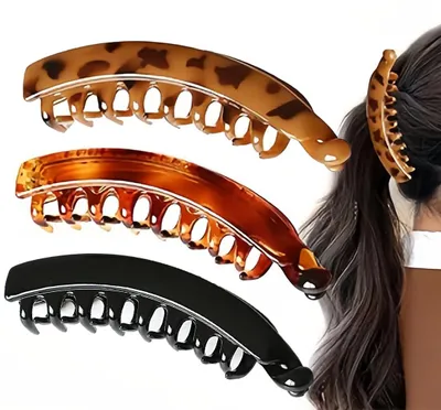 Produktbild von Bananenförmige Haarspangen, Vintage-Haarspangen in Bananenform, Haarspangen für Pferdeschwänze, Haarspangen für dickes Haar, französische Bananen-Haarspangen, Retro-Haaraccessoire für Damen