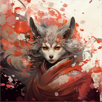 Produktbild von Wallario selbstklebende Möbelfolie/ Tischdecke für Innen und Außen, Größe: 60 x 60 cm - Mystischer Fuchsgeist
