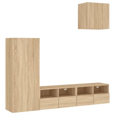 Produktbild von 4-tlg. Wohnwand Sonoma-Eiche Holzwerkstoff
