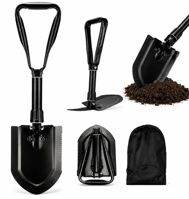 Produktbild von Multifunktionale Klappschaufel aus Kohlenstoffstahl für Garten und Outdoor