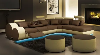 Produktbild von Ledersofa Sofa + Usb Lederecksofa Garnitur Xxl Wohnlandschaft Ecksofa Neu Couch
