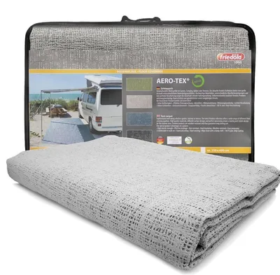 Produktbild von Primaflor Vorzeltteppich AEROTEX Grau 250x300cm - Wasserabweisender Vorzeltboden - Strapazierfähige Weichschaum Matte, ideal als Camping Bodenmatte und Zeltunterlage