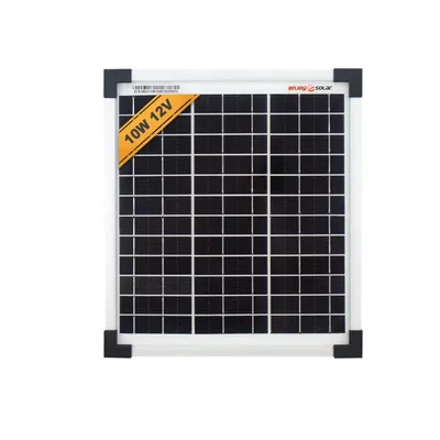 Produktbild von enjoy solar® Solarpanel klassisches monokristallines Solarmodul 10W 12V (silberner Rahmen)