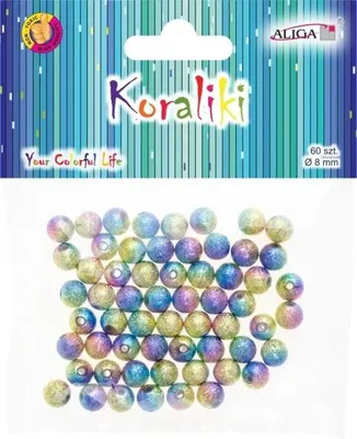 Obrázek produktu pro Plastové korálky, 8 mm, 60 kusů - Aliga