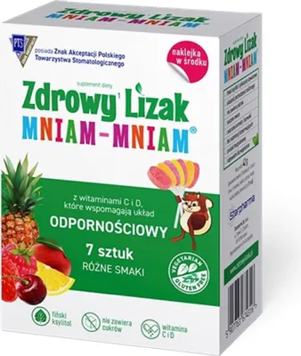 LIZAKI MIX SMAKÓW NA ODPORNOŚĆ BEZ CUKRU BEZGLUTENOWY (7 szt.) 42 g - ZDROWY LIZAK (MNIAM MNIAM)