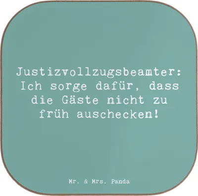 Produktbild von Mr. & Mrs. Panda Tischuntersetzer Spruch Justizvollzugsbeamter Spaß - Meeresbrise - Geschenk, gläseruntersetzer, Empathie, Strafvollzug, Coaster, Untersetzer Gläser, für