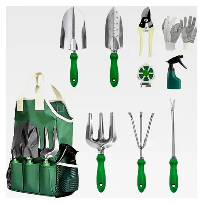 Produktbild von Gartengeräte-Set - Schaufel, Schere, Rechen | 11-teiliges Set für Gärtner, Anfänger und Gartenliebhaber